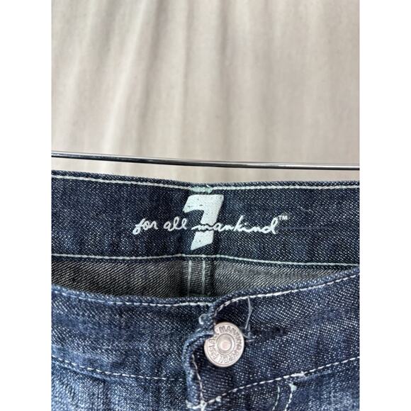 7 For All Mankind Western Cowgirl Flare Denim‎ Jeans Size 30 Dark Wash Cotton US - Picture 7 of 12